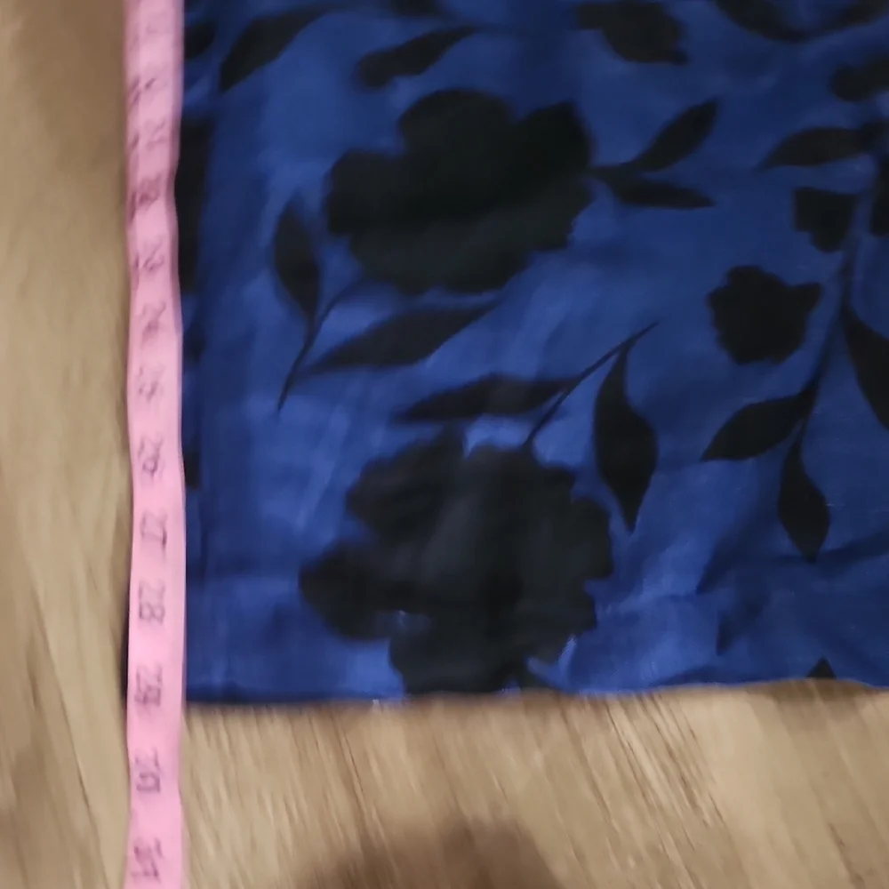 Kate Spade x Target Blue Black Floral Linen Blend One Shoulder Jumpsuit Palazzo